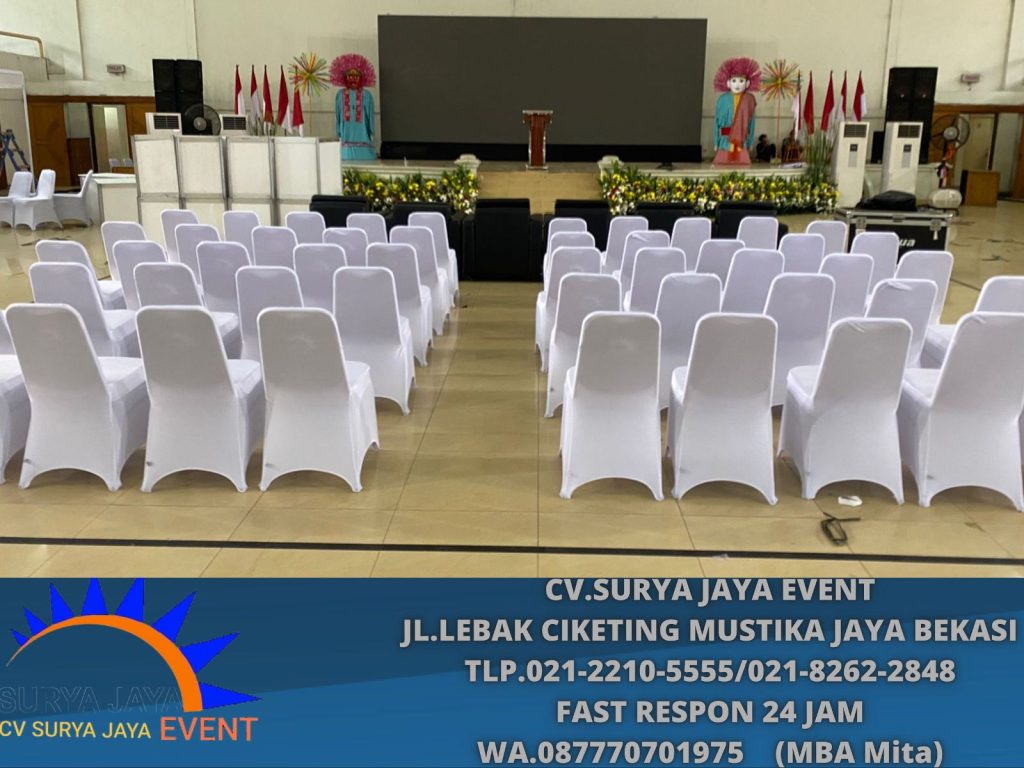 Sewa Kursi Susun Stenlis Cover Putih Jaksel (0877-7070-1975)