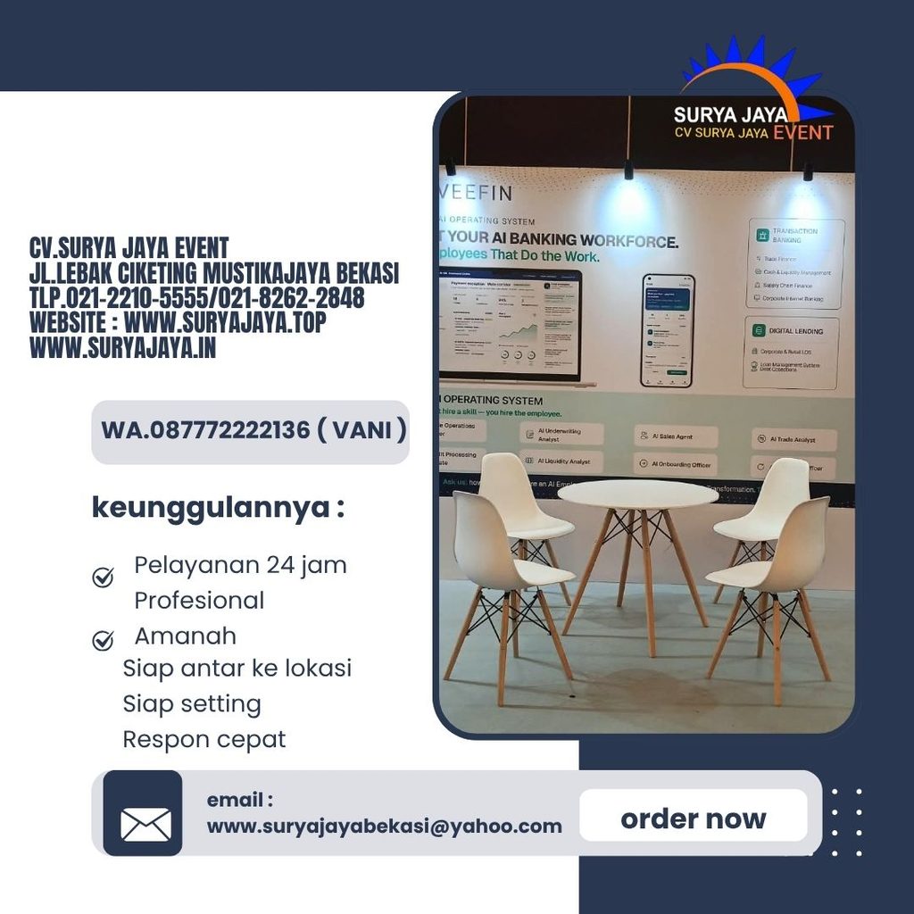 Rental Meja bar,kursi scaramble Putih Bogor (087772222136)