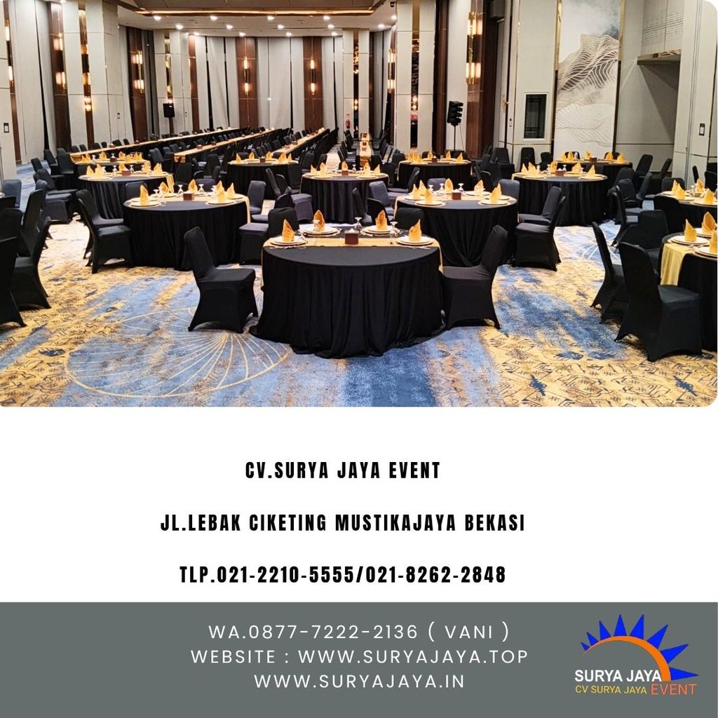 Rental Round Table Taplak Hitam Event Livin Mandiri