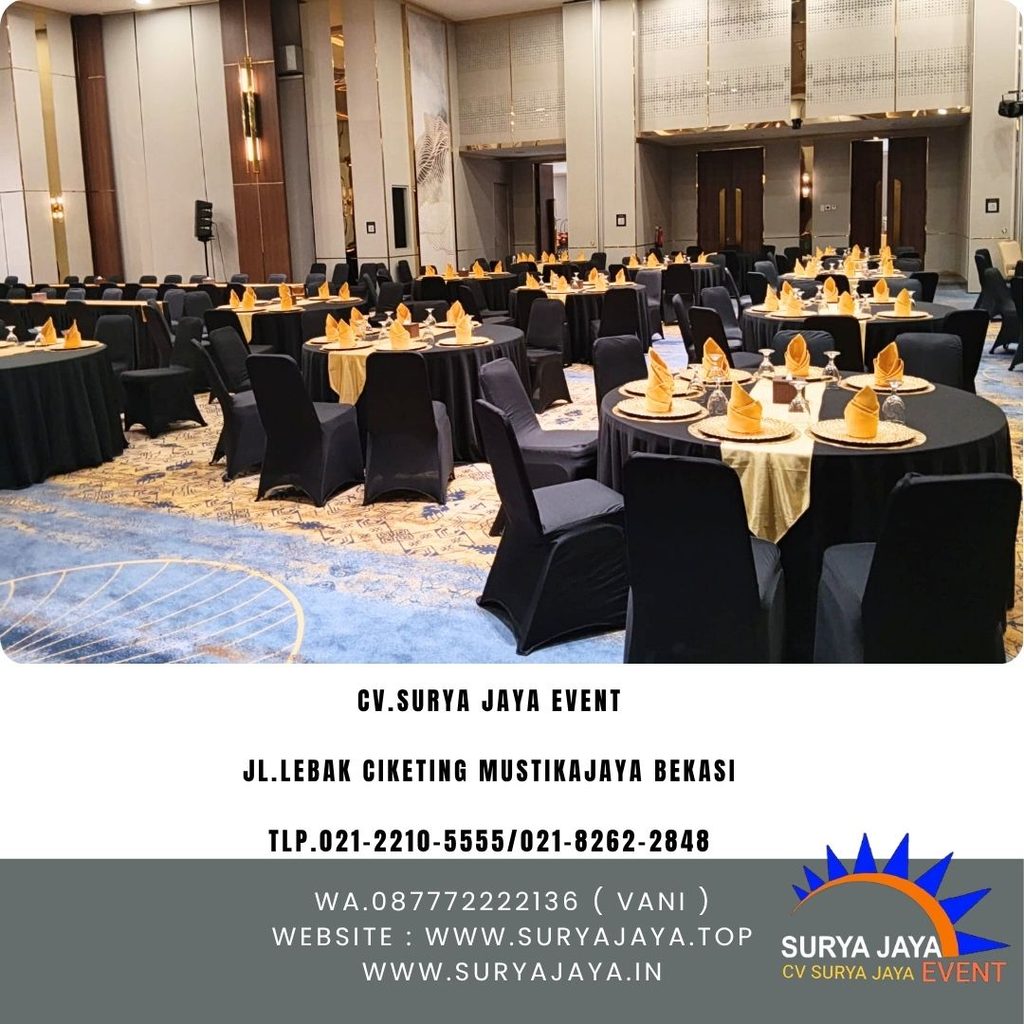 Rental Round Table Taplak Hitam Event Livin Mandiri