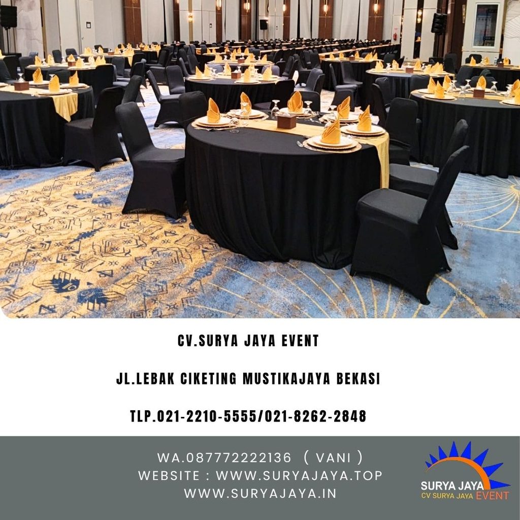 Rental Round Table Taplak Hitam Event Livin Mandiri