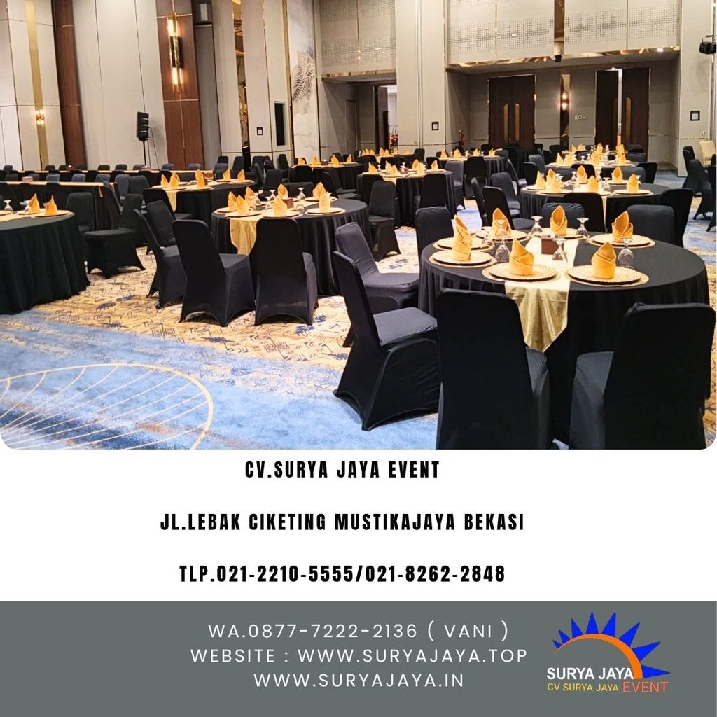 Rental Round Table Taplak Hitam Event Livin Mandiri