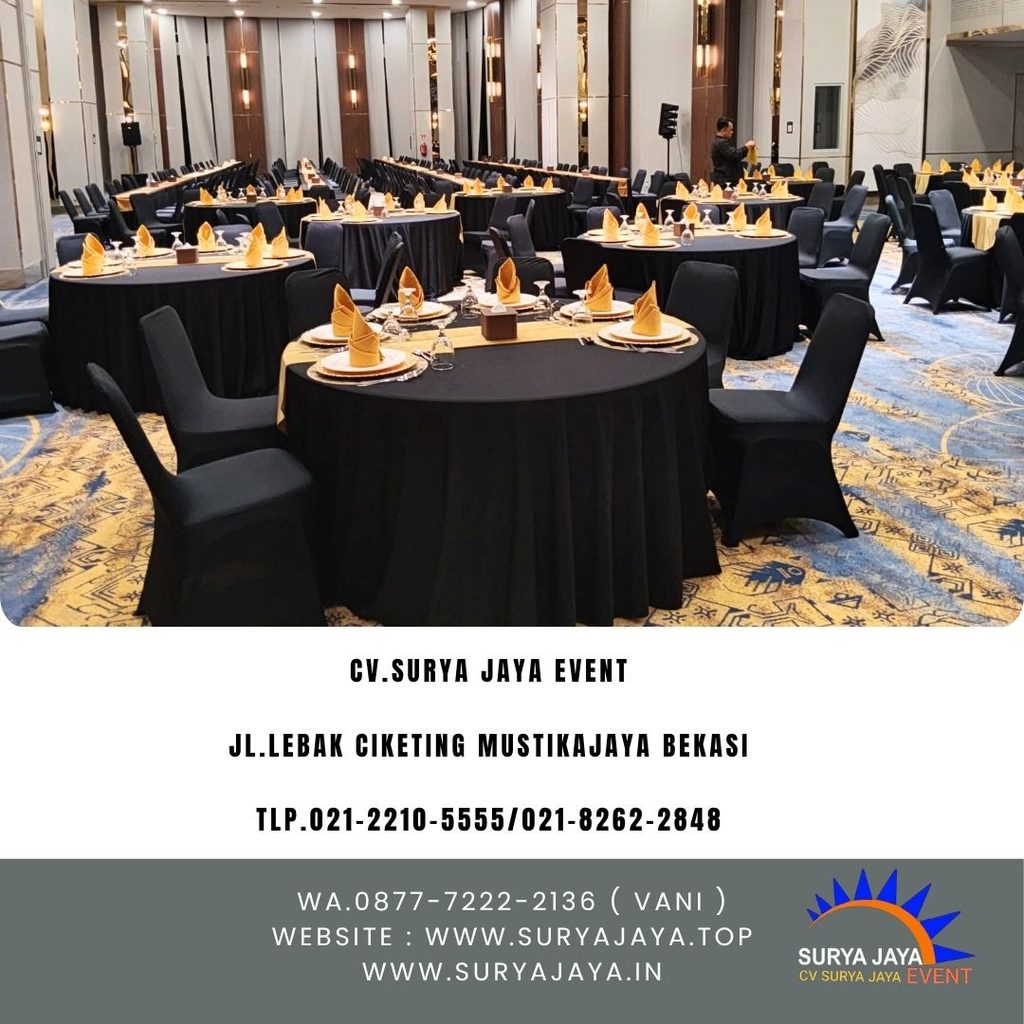 Rental Round Table Taplak Hitam Event Livin Mandiri