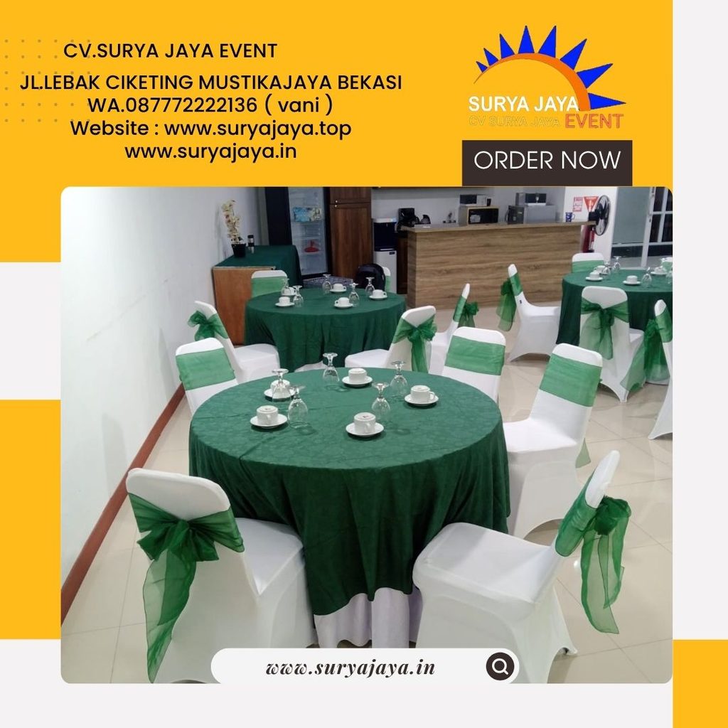 Rental Round Table Topping Hijau Jakarta (087772222136)