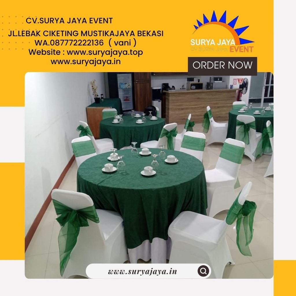 Rental Round Table Topping Hijau Jakarta (087772222136)