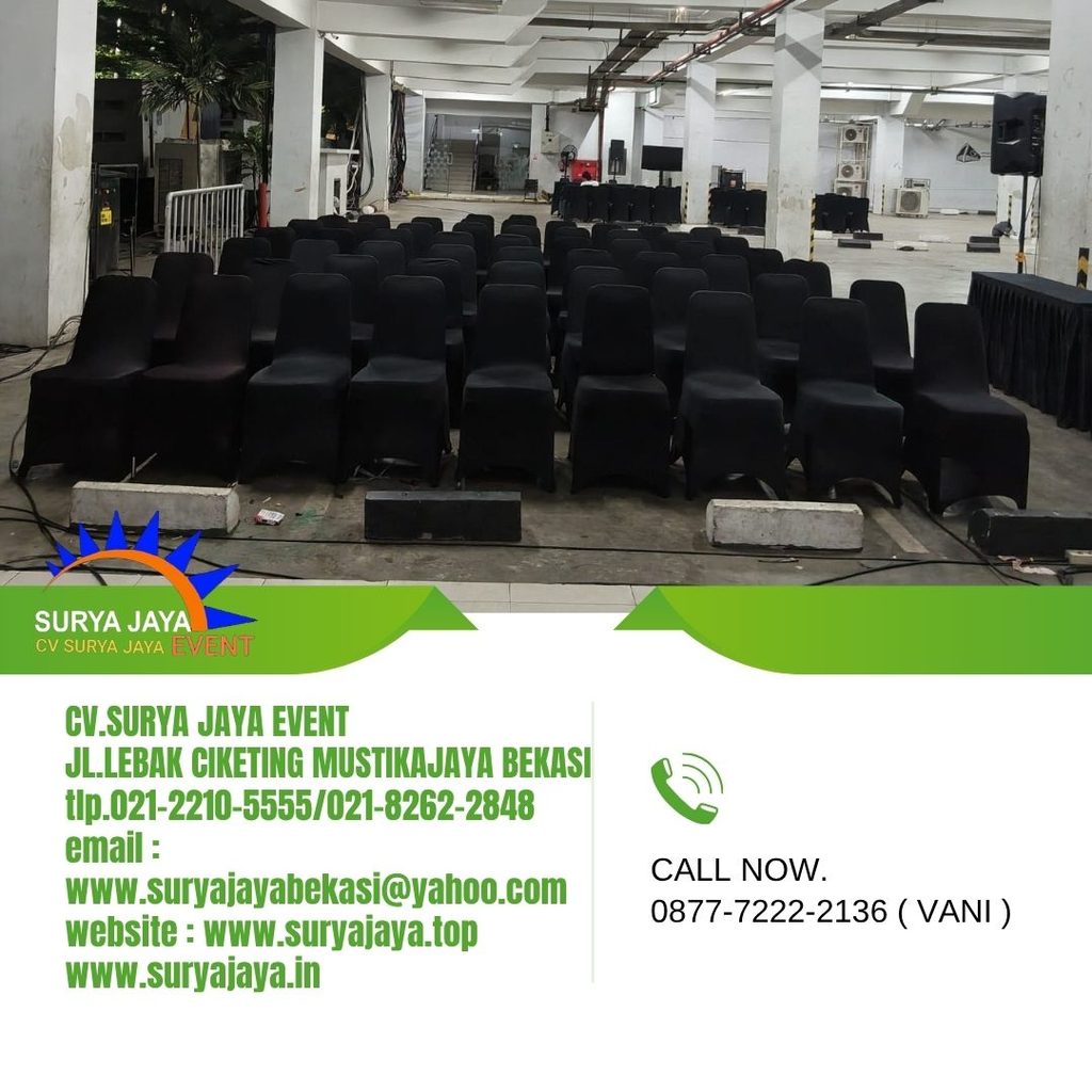 Sewa Kursi Plus Sarung Kursi Ketat Hitam Jakpus (087772222136)