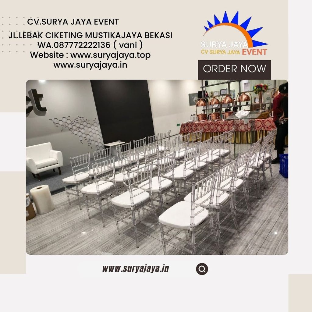 Sewa Kursi Tiffany Akrilik Event PT Oneject Indo Cikarang Bekasi