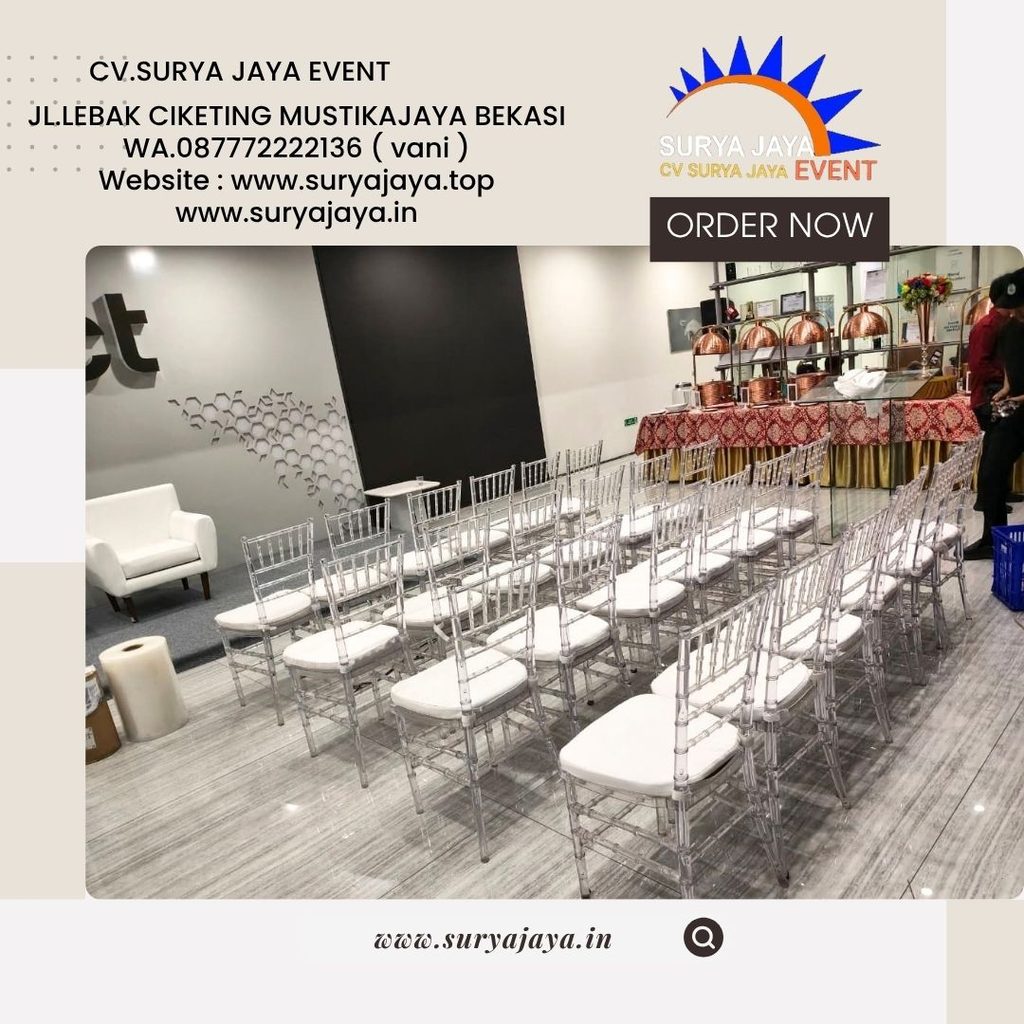 Sewa Kursi Tiffany Akrilik Event PT Oneject Indo Cikarang Bekasi