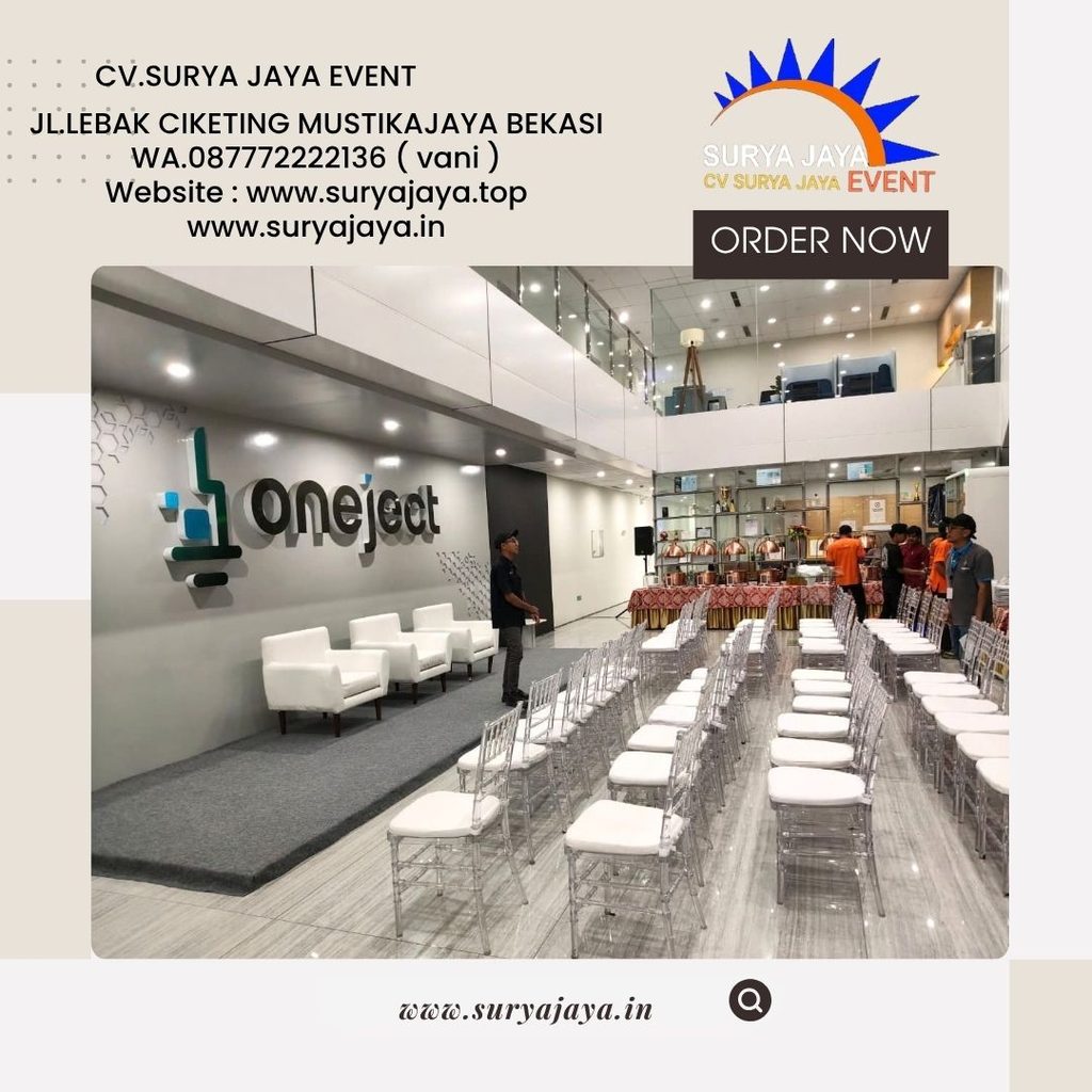 Sewa Kursi Tiffany Akrilik Event PT Oneject Indo Cikarang Bekasi
