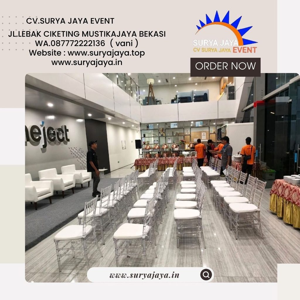 Sewa Kursi Tiffany Akrilik Event PT Oneject Indo Cikarang Bekasi
