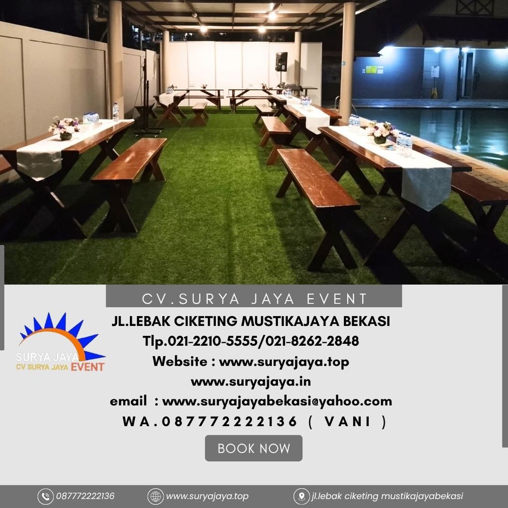 Sewa Meja Bangku Taman Kaki Silang Tamansari Sport Club Persada Kemala Bekasi