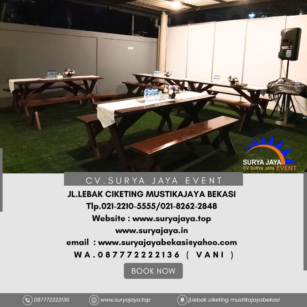 Sewa Meja Bangku Taman Kaki Silang Tamansari Sport Club Persada Kemala Bekasi