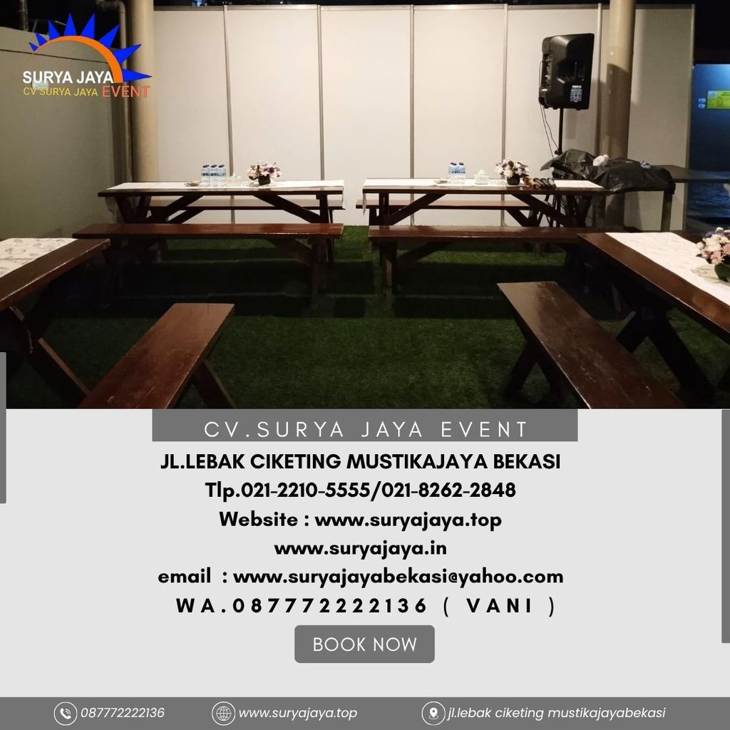 Sewa Meja Bangku Taman Kaki Silang Tamansari Sport Club Persada Kemala Bekasi