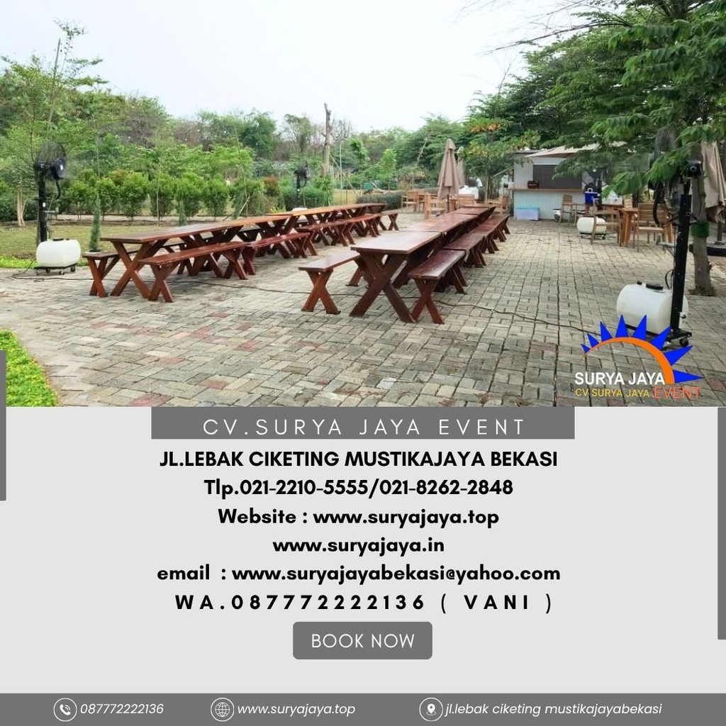 Sewa Meja Bangku Taman Kaki Silang Tamansari Sport Club Persada Kemala Bekasi