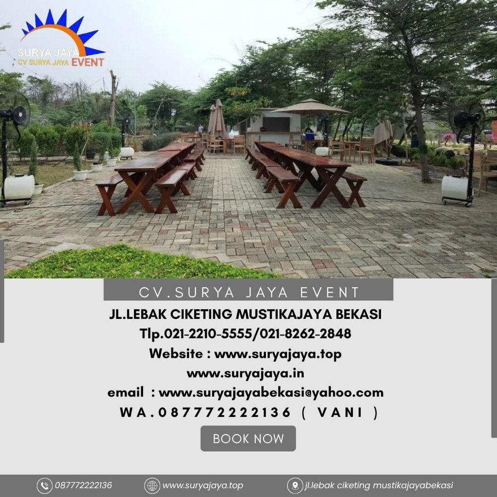 Sewa Meja Bangku Taman Kaki Silang Tamansari Sport Club Persada Kemala Bekasi