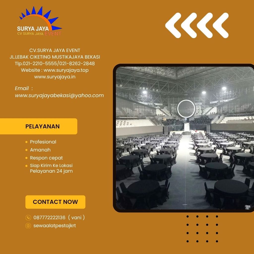 Sewa Meja Bundar,Kursi Cover Hitam Bogor (087772222136)