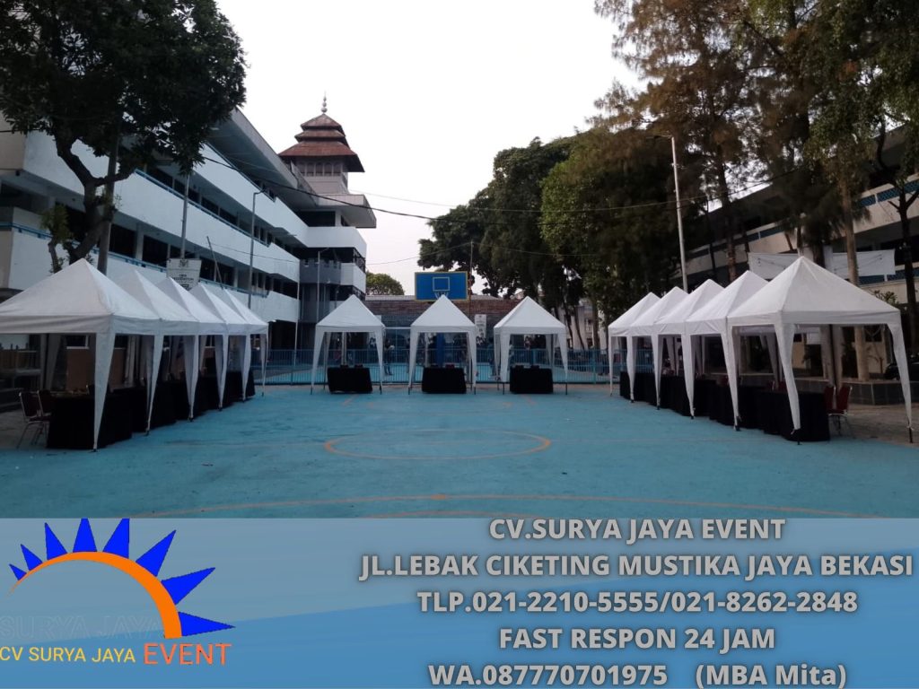 Rental Tenda bazar,Tenda plafon Rumbai Putih Biru UNJ (0877-7070-1975)