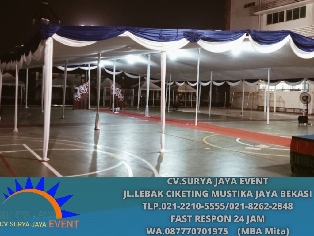 Rental Tenda bazar,Tenda plafon Rumbai Putih Biru UNJ (0877-7070-1975)