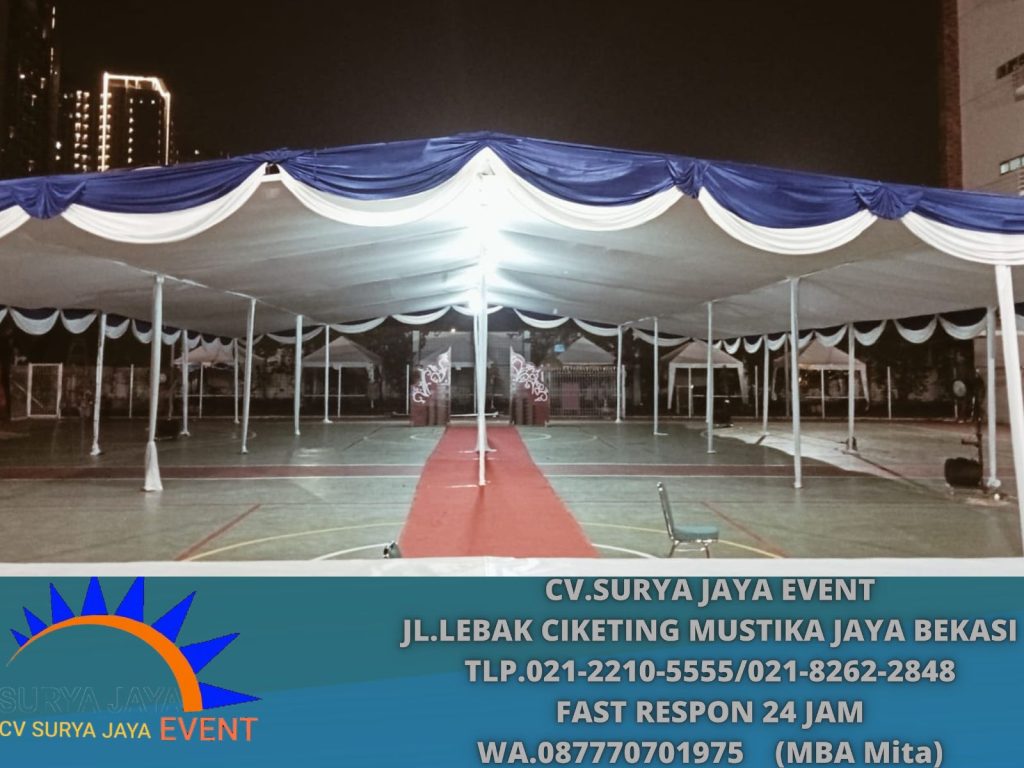 Rental Tenda bazar,Tenda plafon Rumbai Putih Biru UNJ (0877-7070-1975)